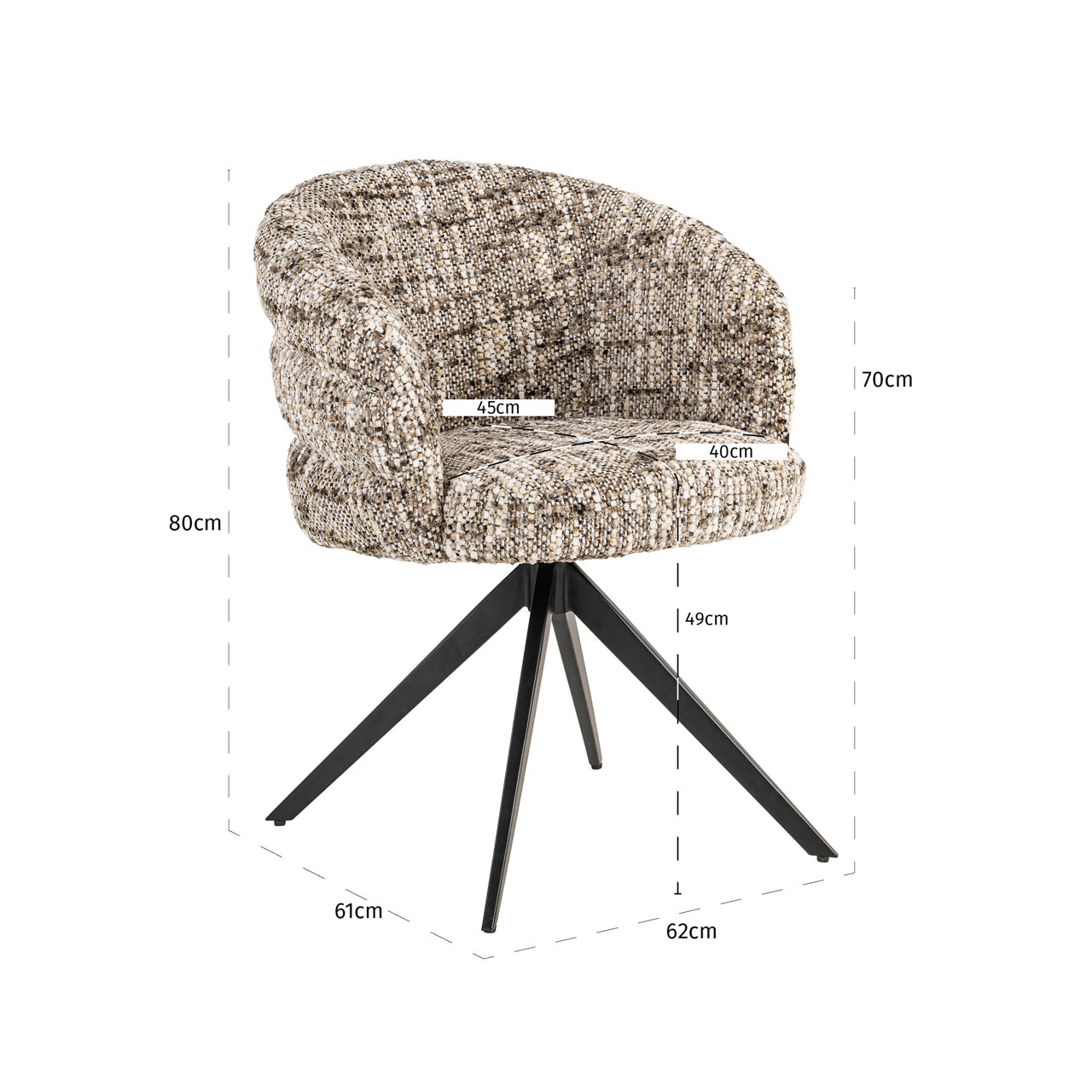 Dining chair Serenity brown omara swivel fire retardant by Richmond Interiors
