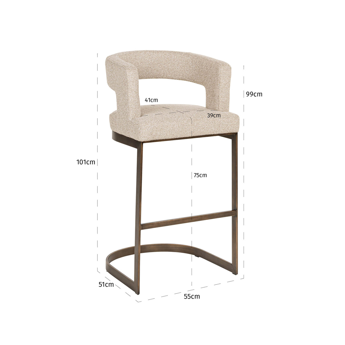 Bar stool Ellis biscotti by Richmond Interiors
