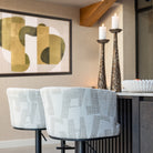 Bar stool Cheyenne beige graffic swivel by Richmond Interiors
