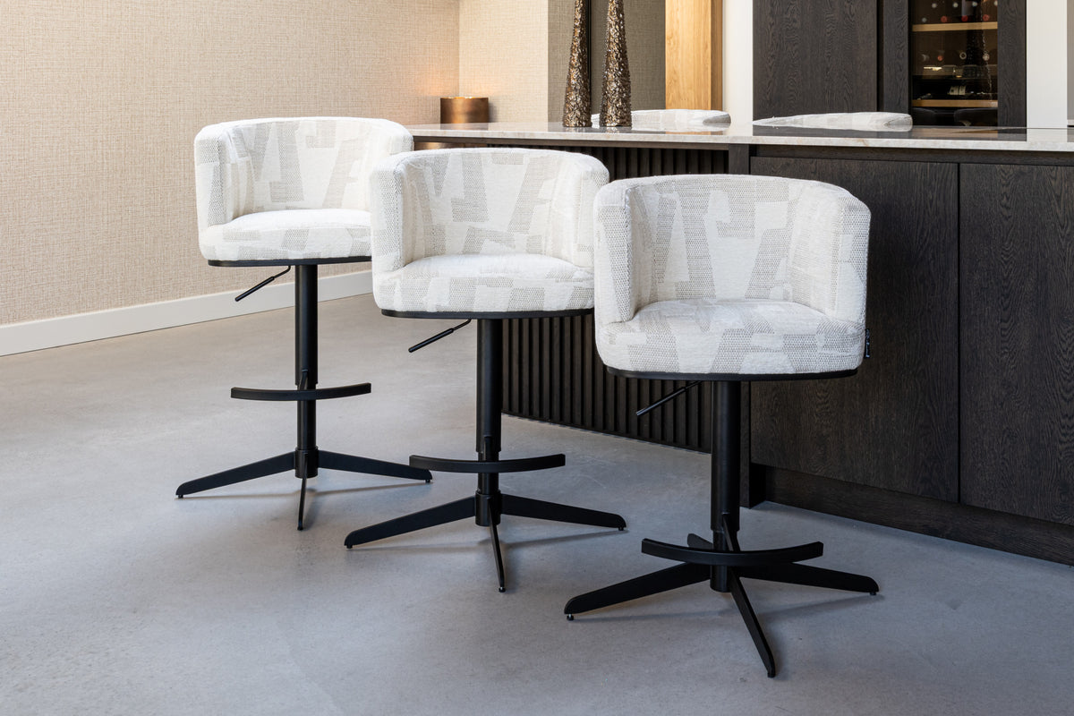 Bar stool Cheyenne beige graffic swivel by Richmond Interiors