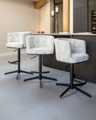 Bar stool Cheyenne beige graffic swivel by Richmond Interiors