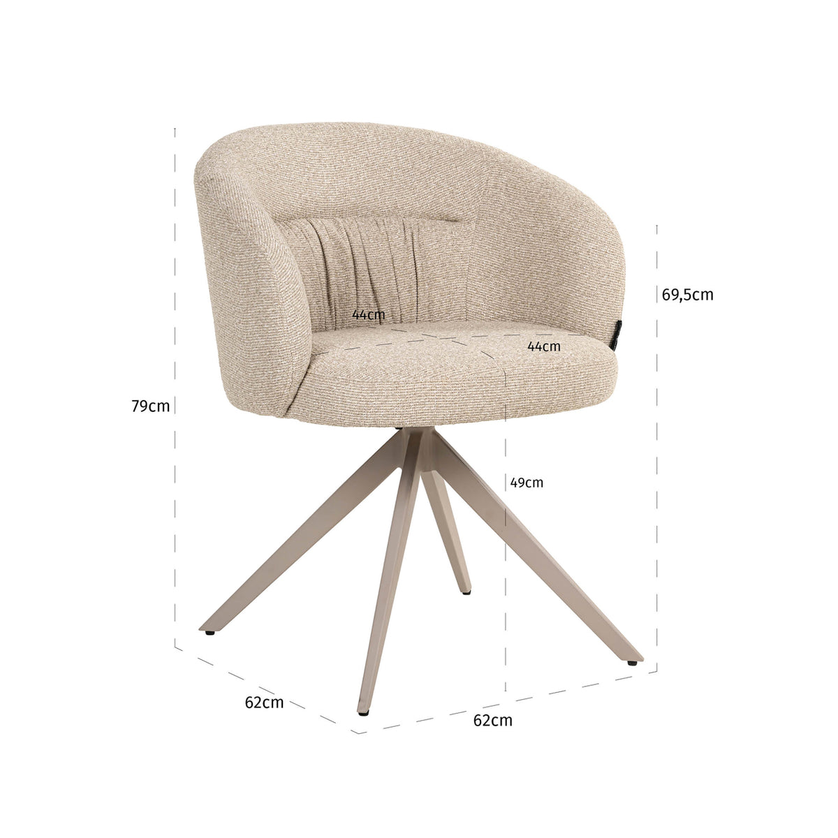 Dining chair Olivia biscotti swivel by Richmond Interiors