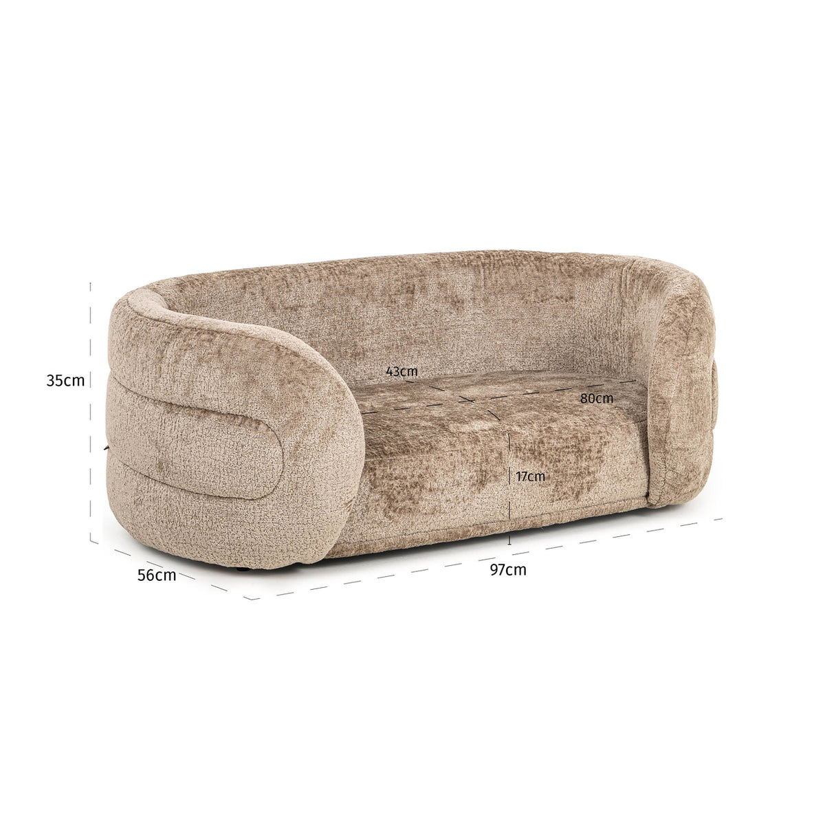 Pet bed Bingo taupe chenille by Richmond Interiors