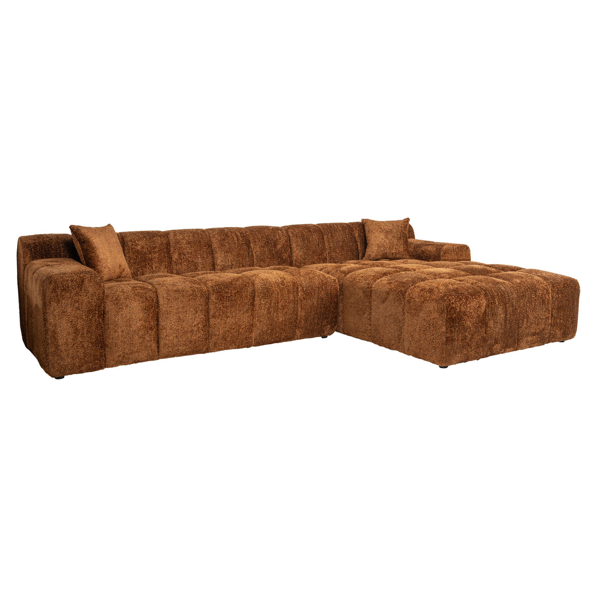 Sofa Cube lovely cinnamon 3-seater + lounge right by Richmond Interiors