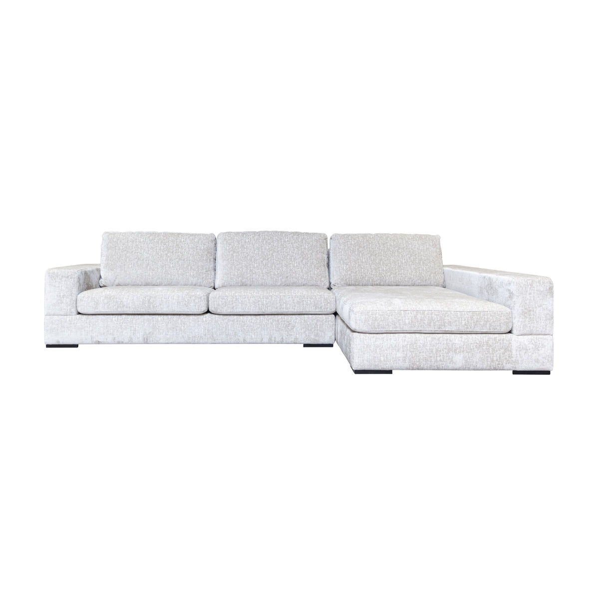 Sofa Pasha pearl island 3-seater + lounge right fully upholstered by Richmond Interiors
