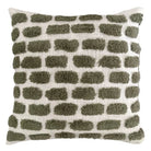 Ridge Olive Cotton Tufted Dash Cushion 43 cm Malini
