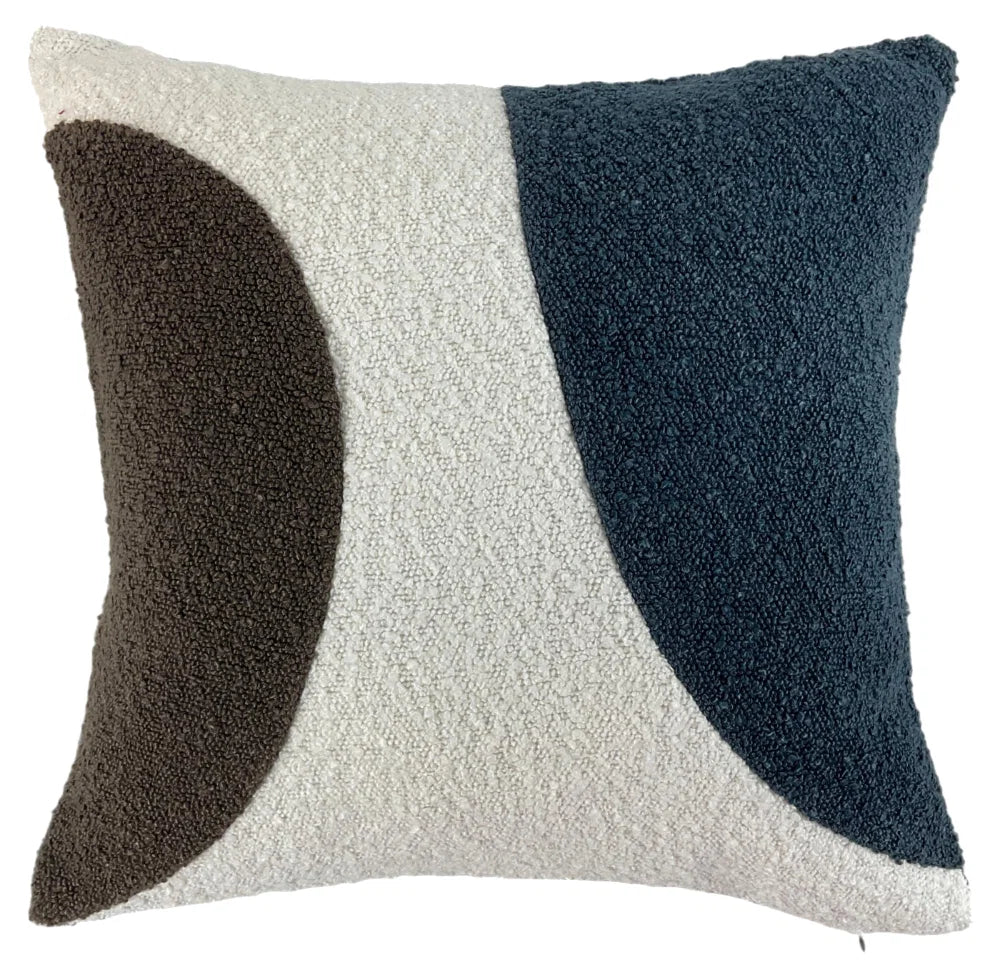 Otto Navy Boucle Abstract Circle Cushion 45 cm x 45 cm Malini