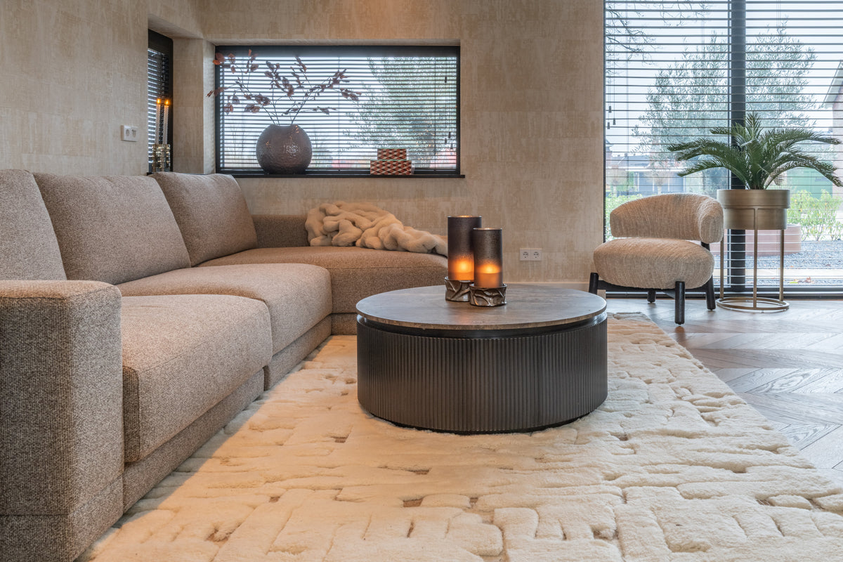 Sofa Trentino cayenne brown 3,5-seater + lounge left or right by Richmond Interiors
