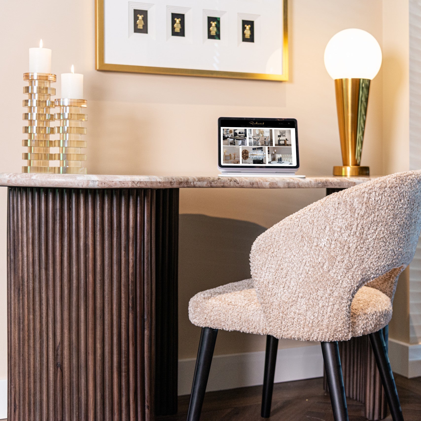 Desk Rashford Blush beige by Richmond Interiors