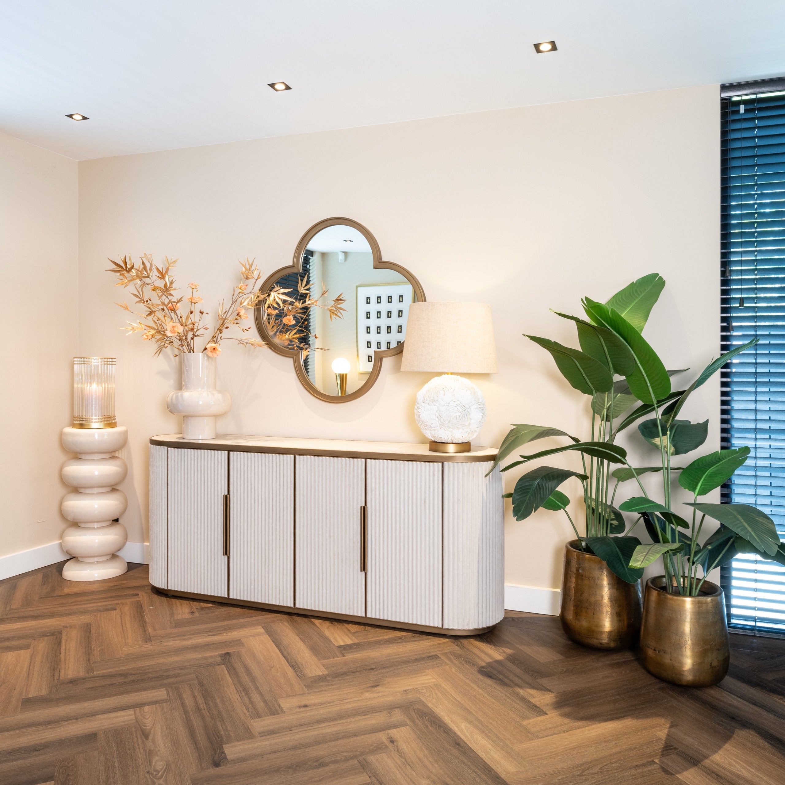 Lowen Brushed Gold Mirror by Richmond Interiors