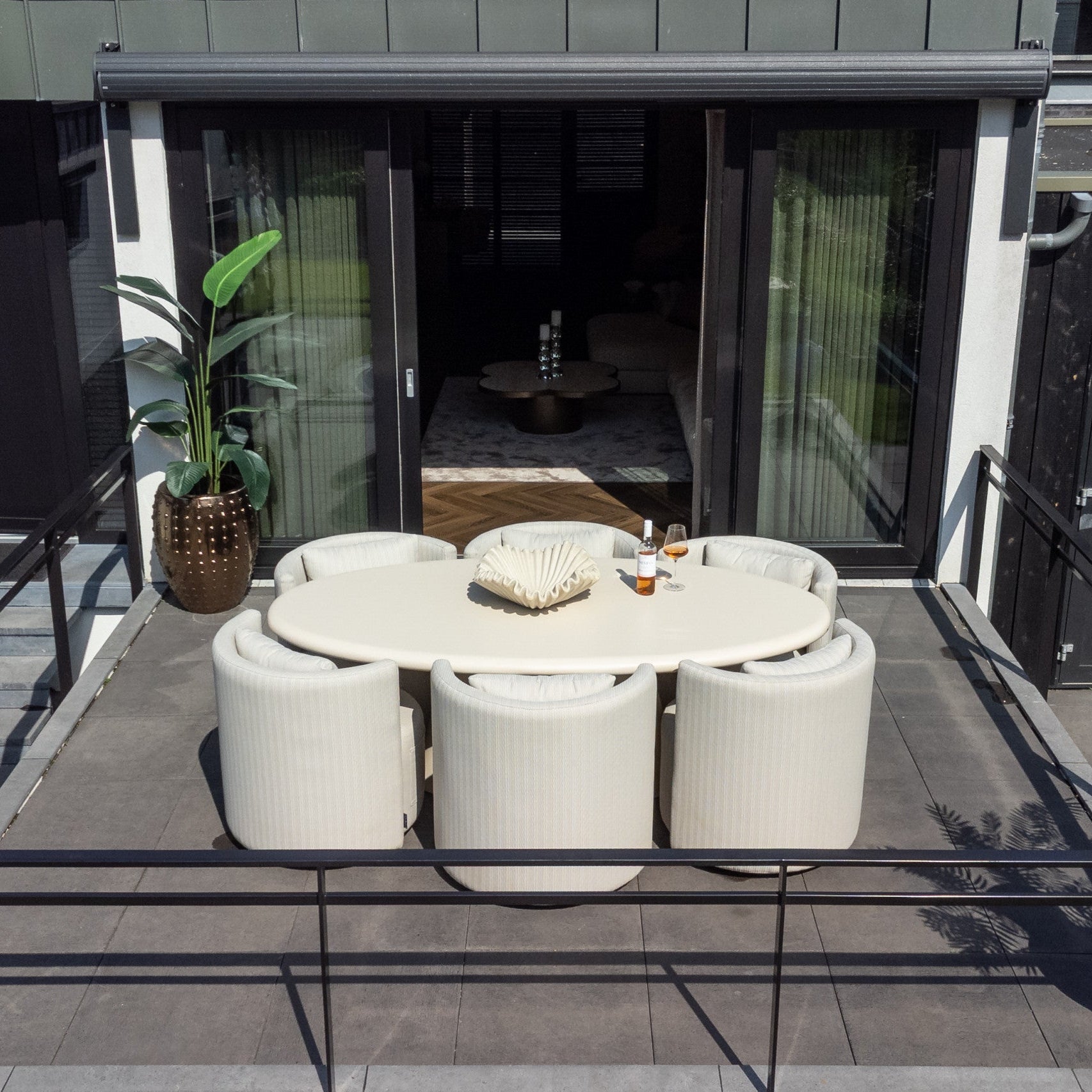 Urban Bloom Sandstone Outdoor Dining Table - 220cm by Richmond Interiors