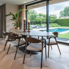 Russo Ash Brown & Travertine Oval Dining Table - 235cm by Richmond Interiors