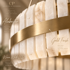 Salerno Gold & Alabaster Pendant 80cm by Luxe Collection