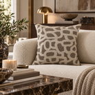 Scribble Jacquard Patterned Cushion 50x50cm - Natural Malini
