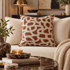 Scribble Jacquard Patterned Cushion 50x50cm - Rust Malini