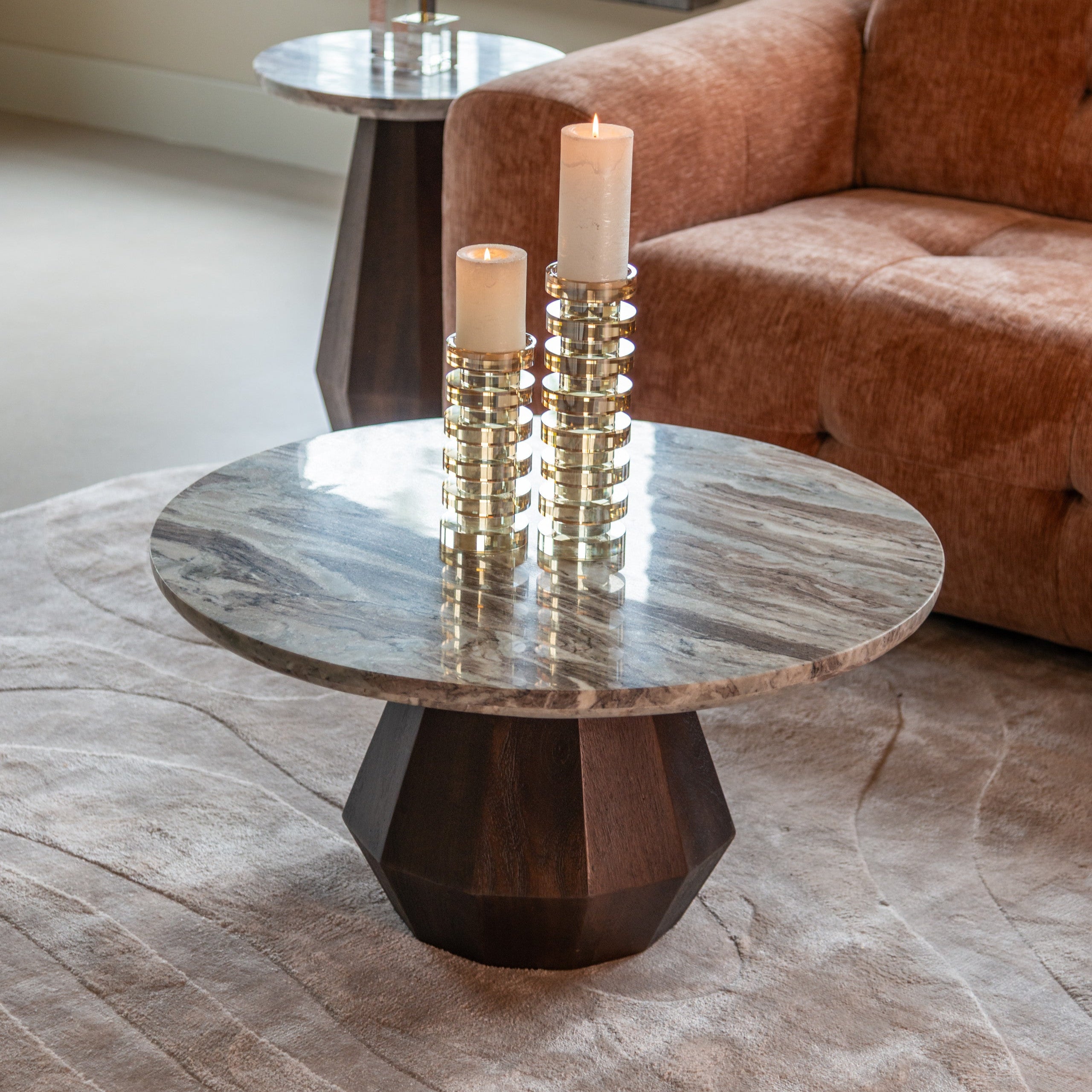 Oberoy Blush Beige Coffee Table - 80cm by Richmond Interiors