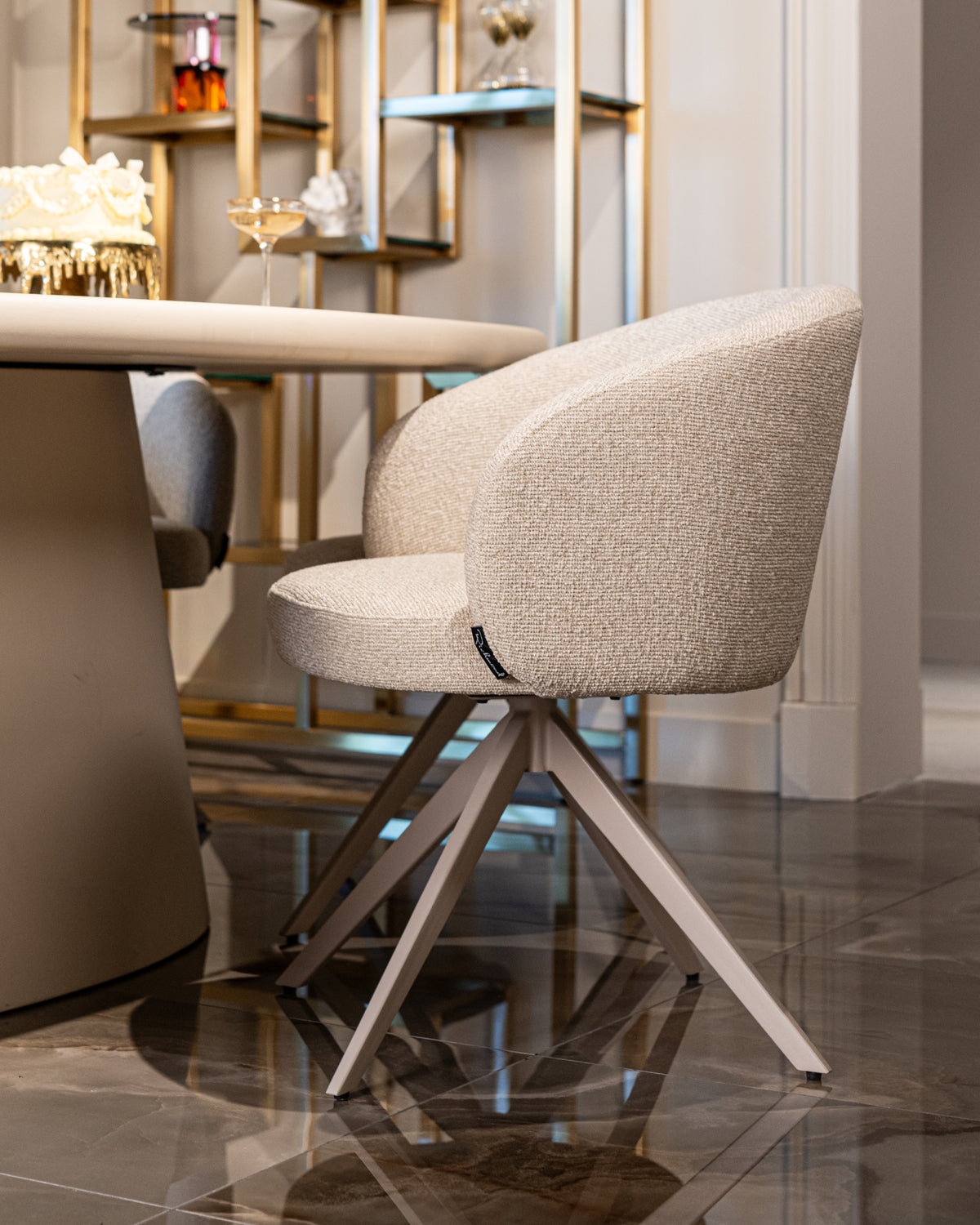 Dining chair Olivia biscotti swivel by Richmond Interiors