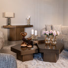 Hexa Brushed Gold Console Table by Richmond Interiors