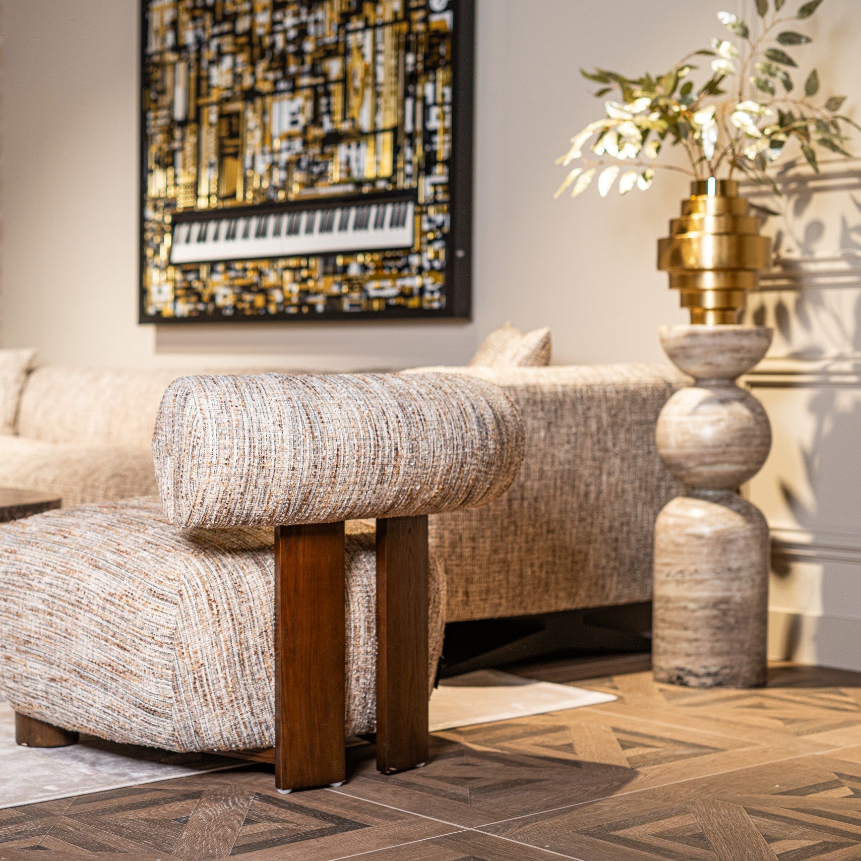 Lewis Sand Marble Column by Richmond Interiors
