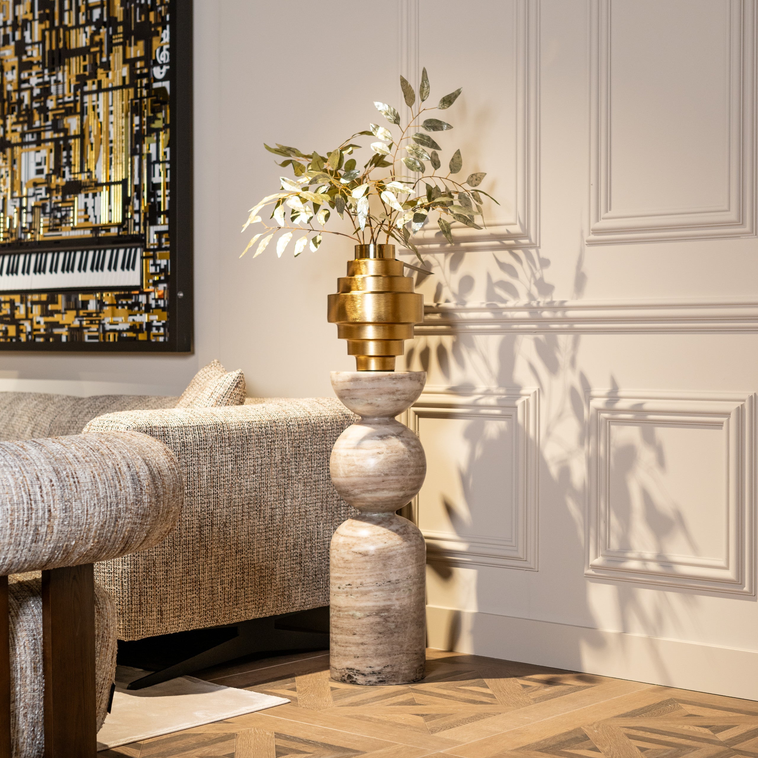 Lewis Sand Marble Column by Richmond Interiors