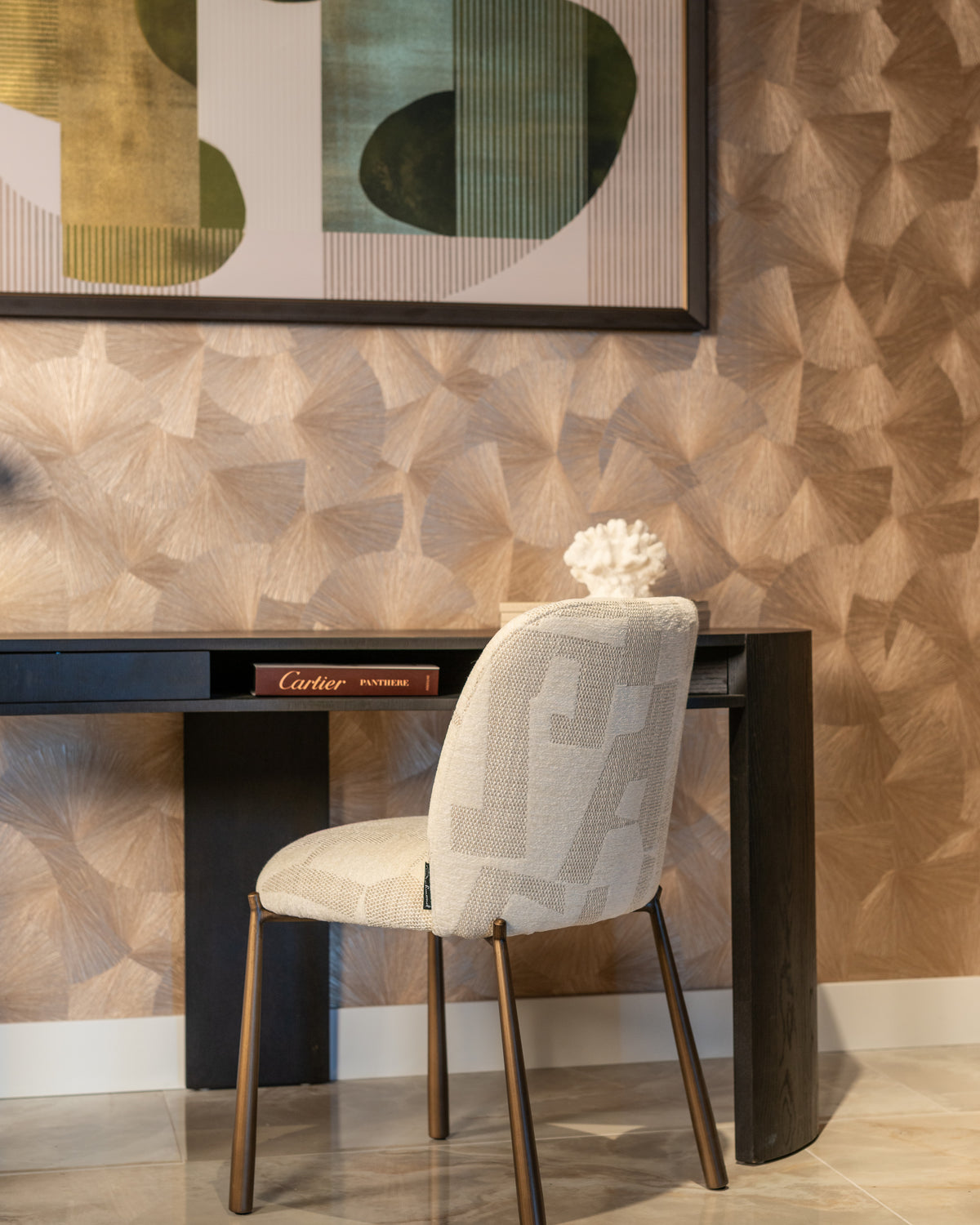 Dining chair Lana beige graffic (Set of 2) by Richmond Interiors