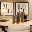 Hurricane light Daylin smoke small by Richmond Interiors
