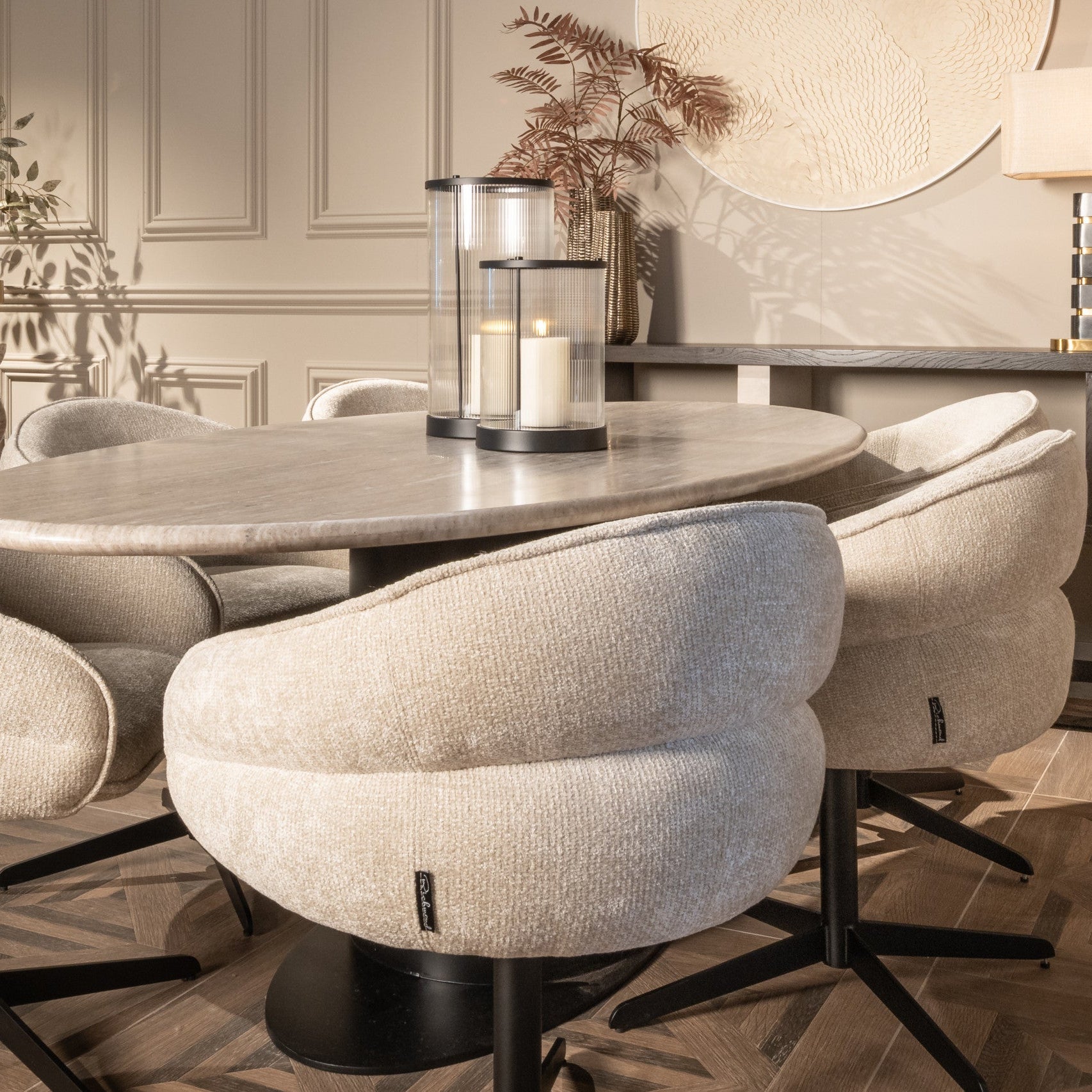 Flow White Round Wall Art by Richmond Interiors