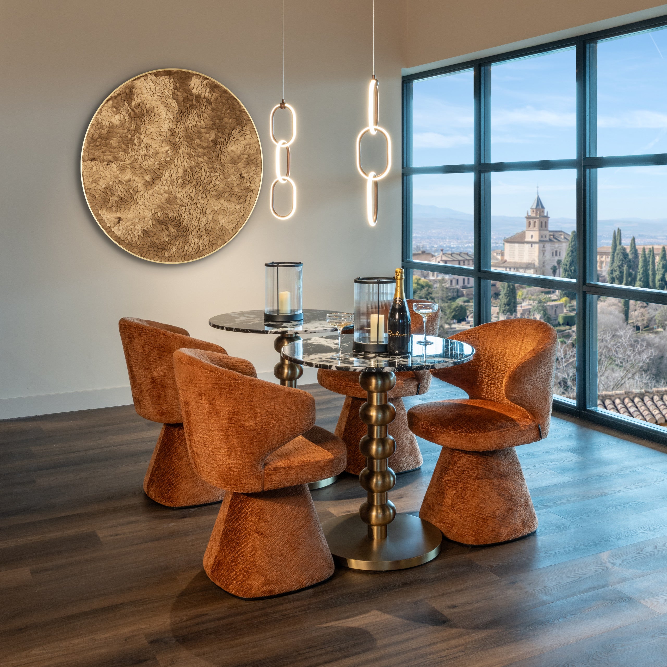 Bistro table Witlox black/gold 75Ø by Richmond Interiors