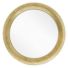 Navan Distressed Leaf Gold Round Mirror by RV Astley