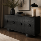 Sintra Black Oak Veneer 4 Door Sideboard by Liang & Eimil