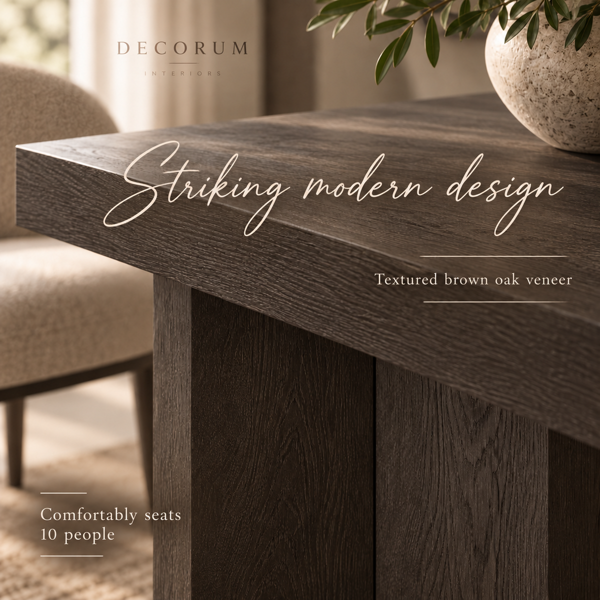 Sorrento Brown Oak Wood Dining Table Berkeley Designs
