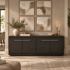 Sorrento Brown Oak Wood & Gold Sideboard by Berkeley Designs