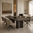 Sorrento Brown Oak Wood Dining Table by Berkeley Designs