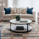 Alcana Coffee Table - Cloud Stained Oak and Black Textured Metal Liang & Eimil