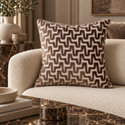 Summit Chocolate Cut Velvet Cushion Malini