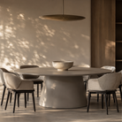 Tavamo Matte Beige Oval Dining Table by Tommy Franks