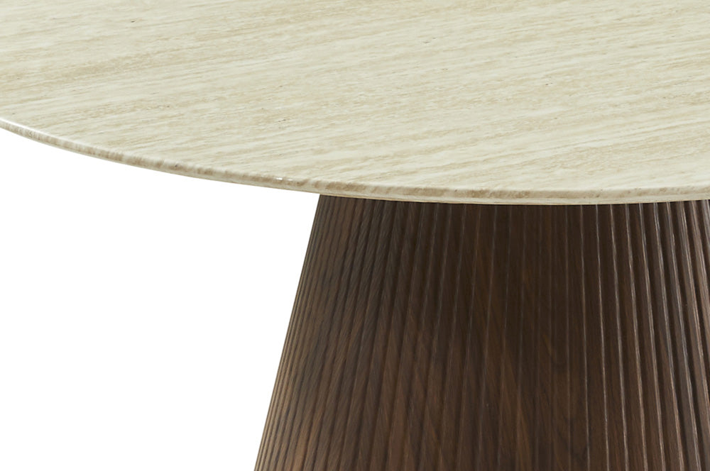 Milan Walnut Wood & Marble Dining Table by Berkeley Designs
