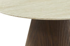 Milan Walnut Wood & Marble Dining Table by Berkeley Designs