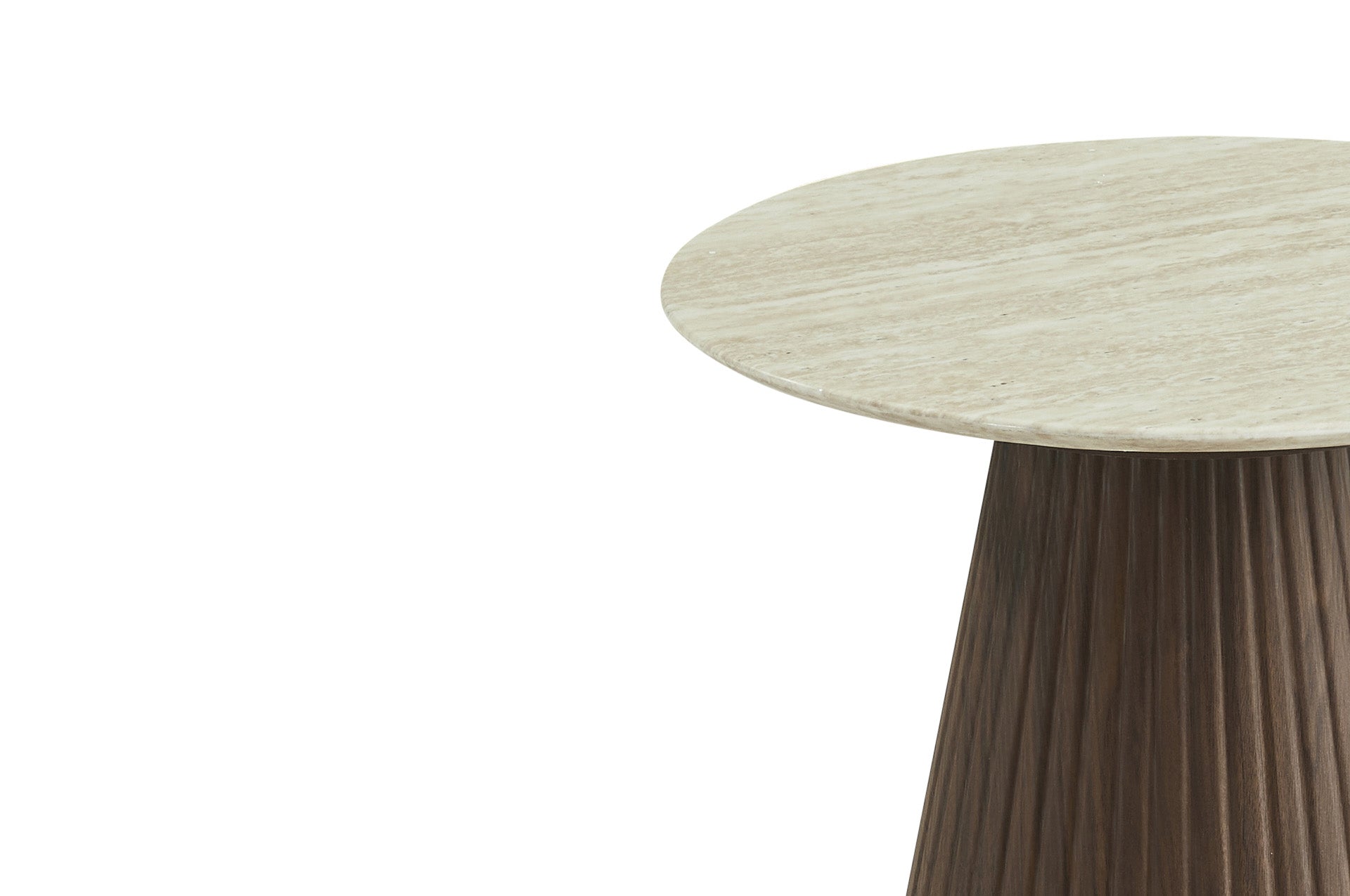 Milant Brown Walnut & Marble Top Side Table by Berkeley Designs