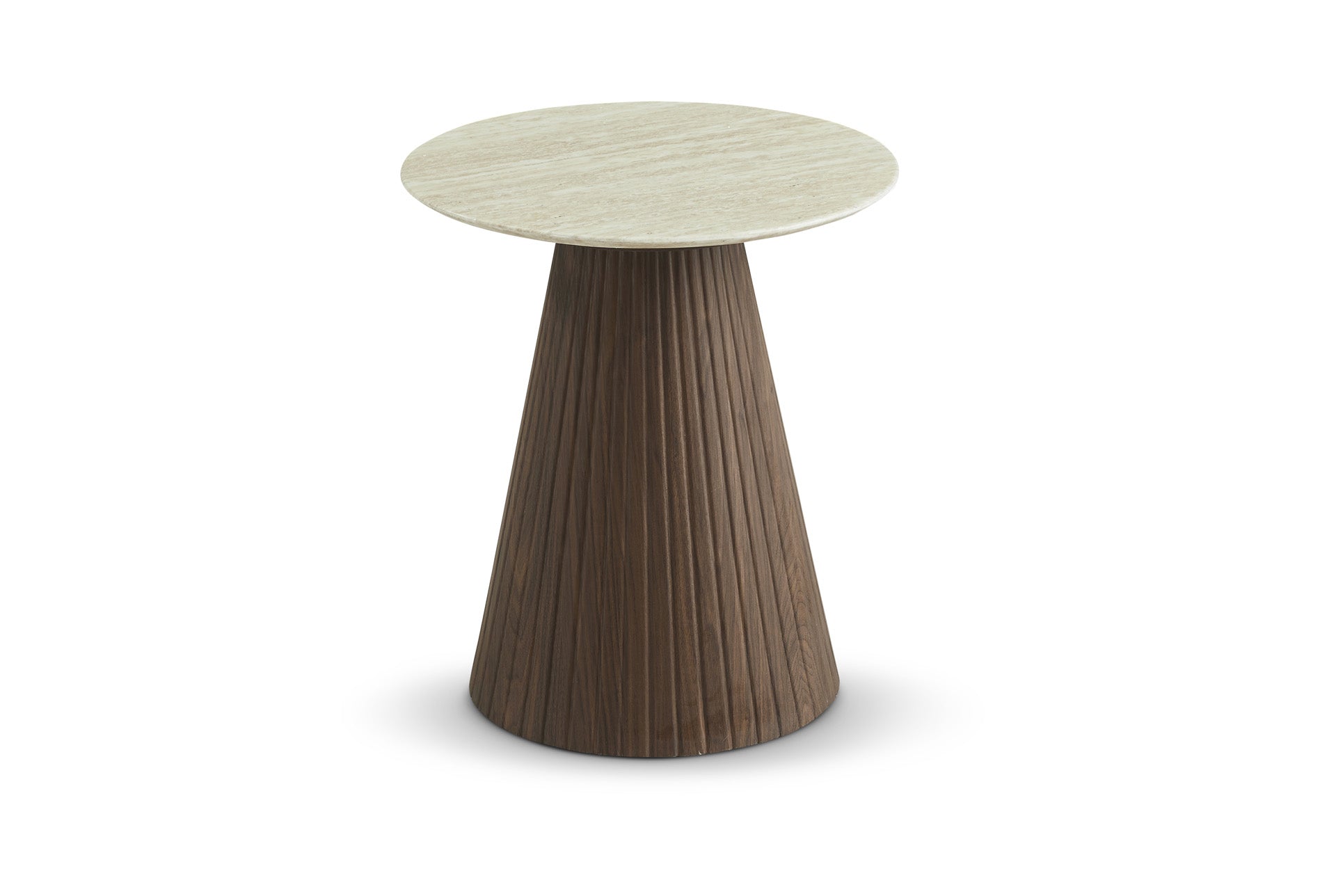 Milant Brown Walnut & Marble Top Side Table by Berkeley Designs