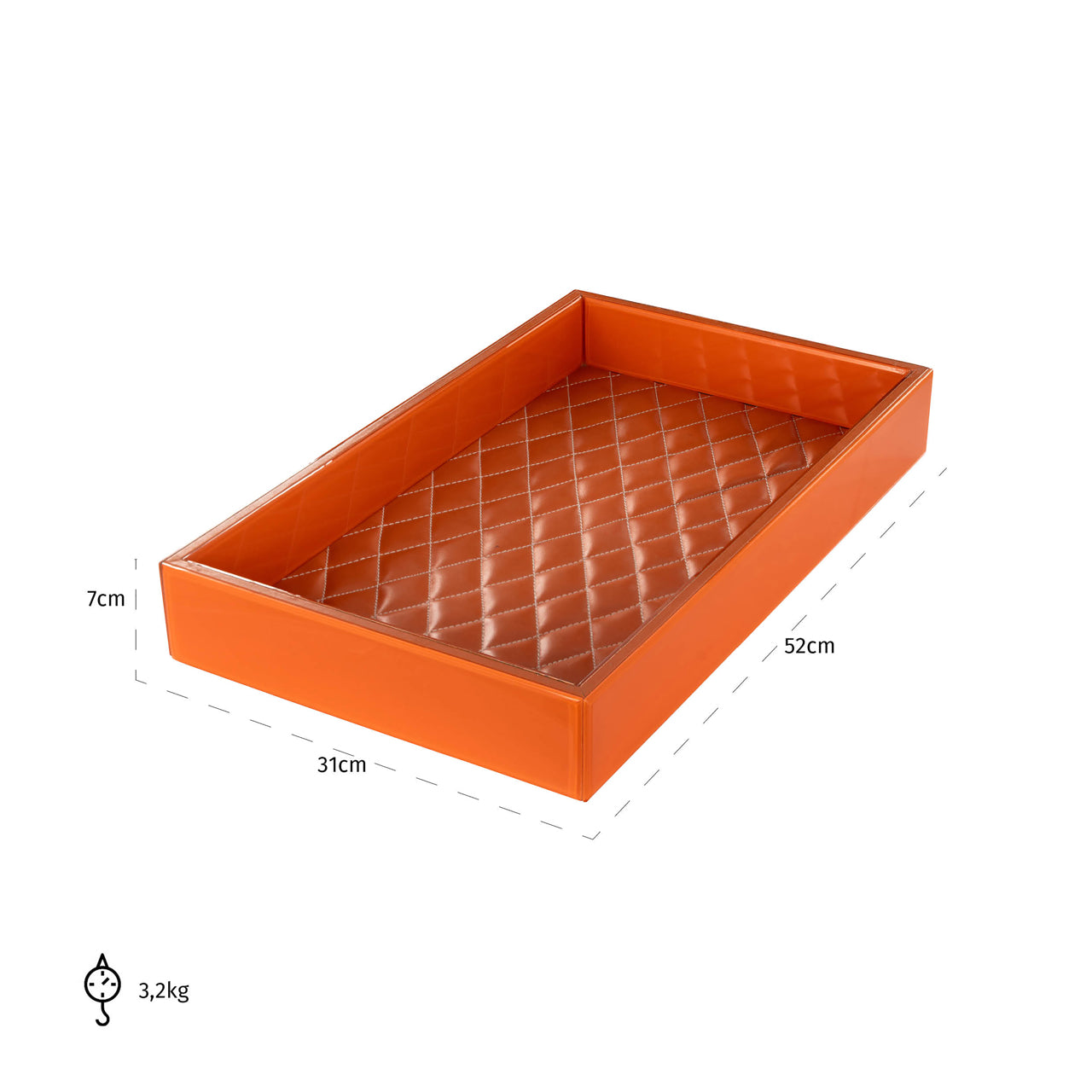 Jelissa Orange Rectangle Tray by Richmond Interiors