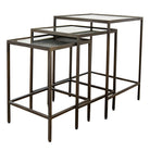 Totaro Bronze Nest of Tables with Glass Top Set of 3 by RV Astley