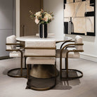Dylan Boucle Sand & Antique Bronze Dining Chair by Liang & Eimil