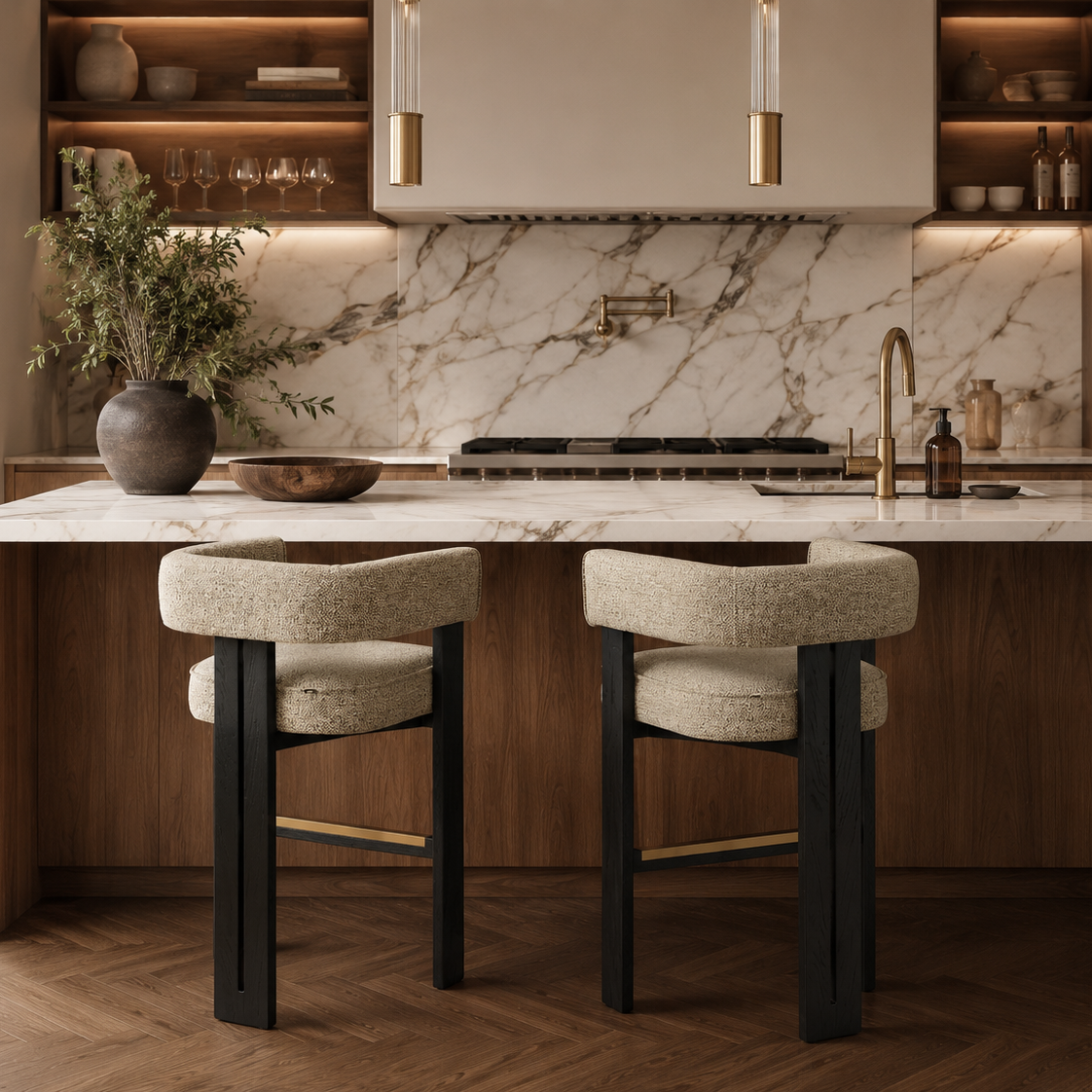 Tilda Colmer Silver Grain Counter Bar Stool by Liang & Eimil