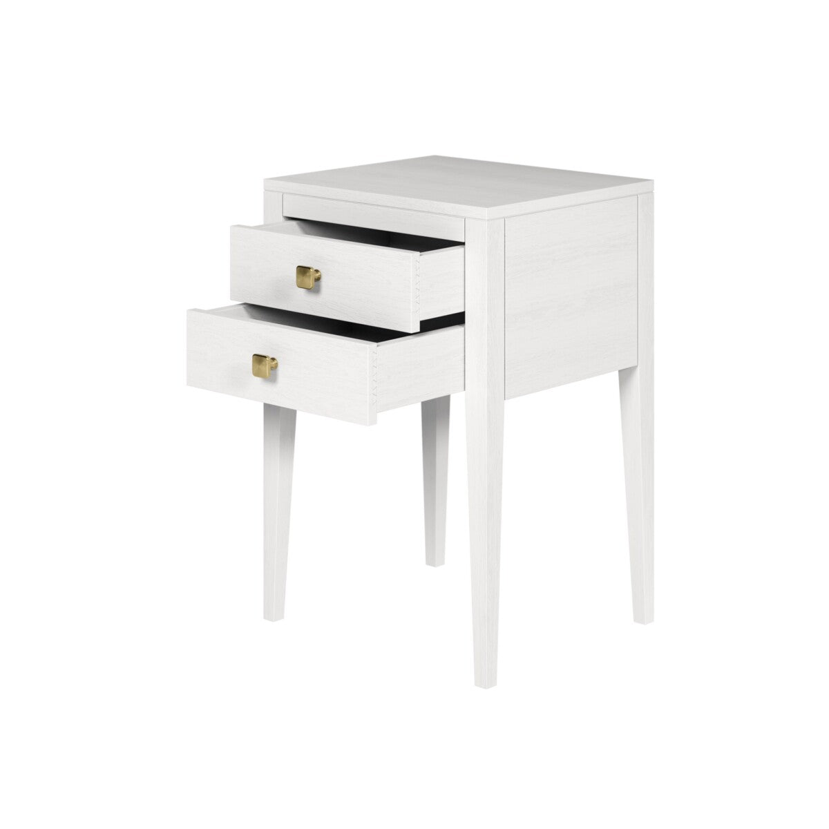Radford 2 Drawer Bedside Table - White by D.I. Designs