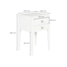 Radford 2 Drawer Bedside Table - White by D.I. Designs