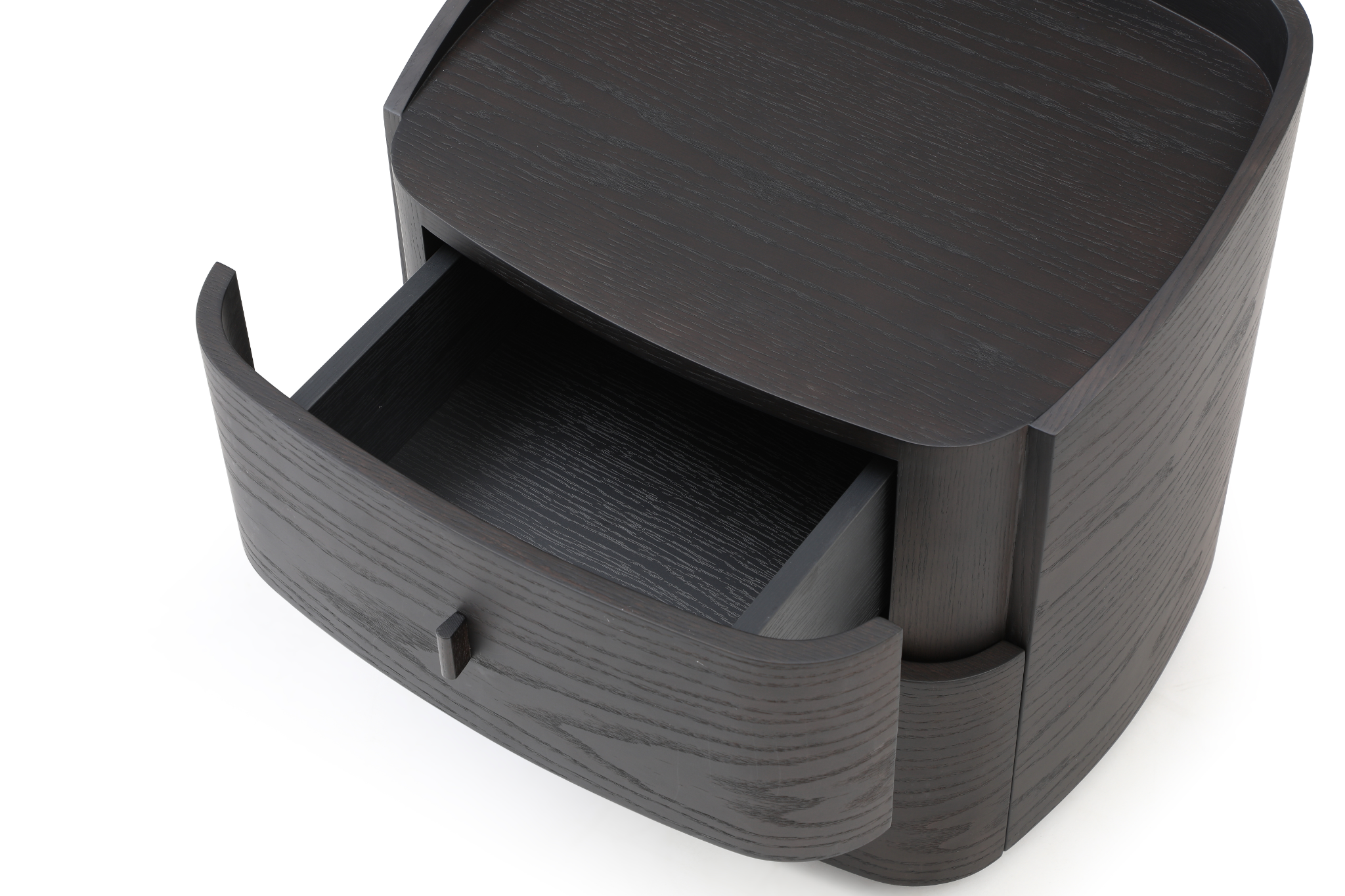 Vertu Smoke Oak Bedside Table by Tommy Franks