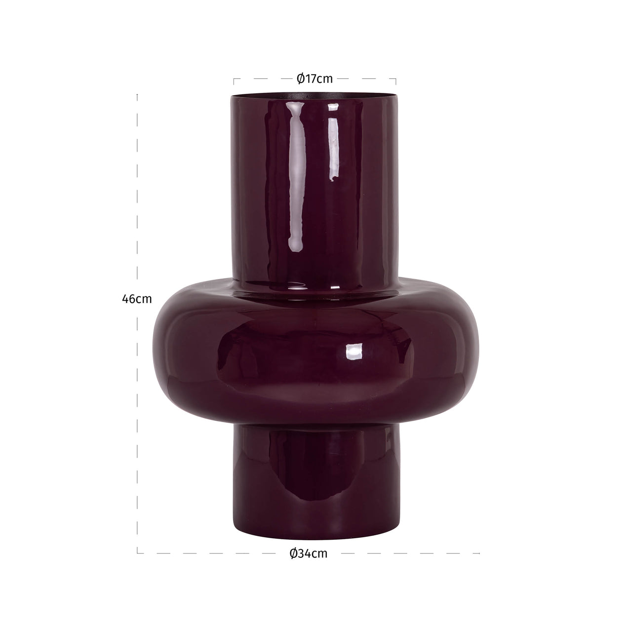 Vase Ashlyn burgundy small by Richmond Interiors