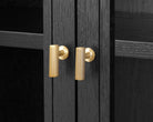 York Cabinet - Oak Veneer and Glass