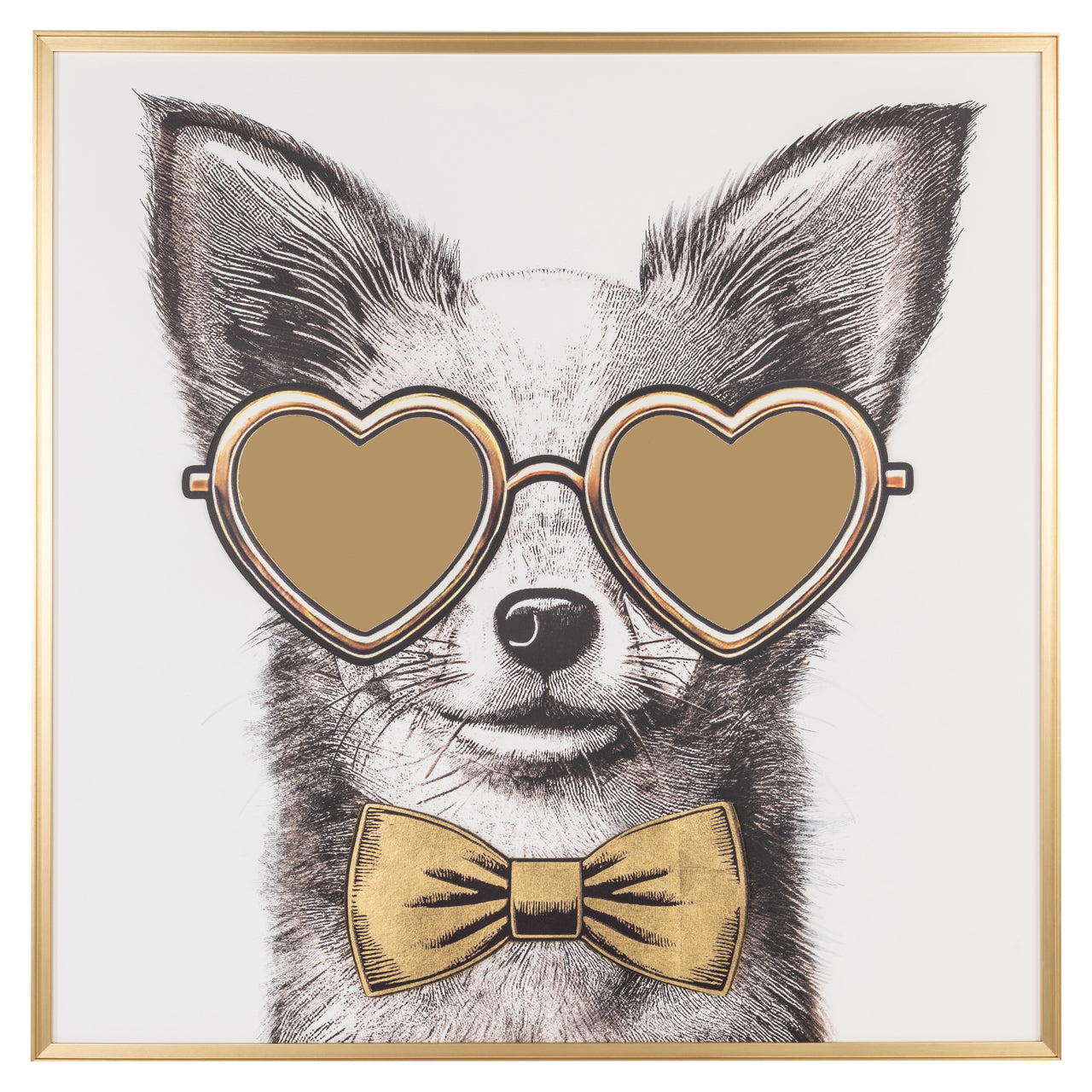 Bodhy Chihuahua Black & Gold Wall art by Richmond Interiors